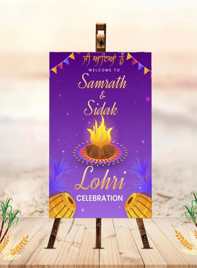 Theme My Party Lohri Party Welcome Board | Lohri Party Decorations for Punjabi Theme | Lohri Party Welcome Sign For Lohri Decoration - Image 2